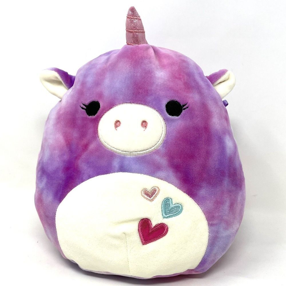 Squishmallow 8" Tie‎ Dye Unicorn Edden Valentine 2020 plush Kellytoy